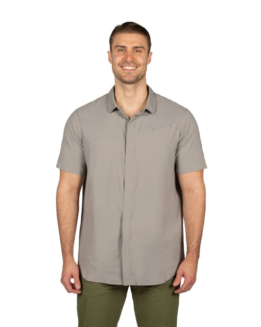 Male model wearing First Sun Shirt and TarnGood pants.