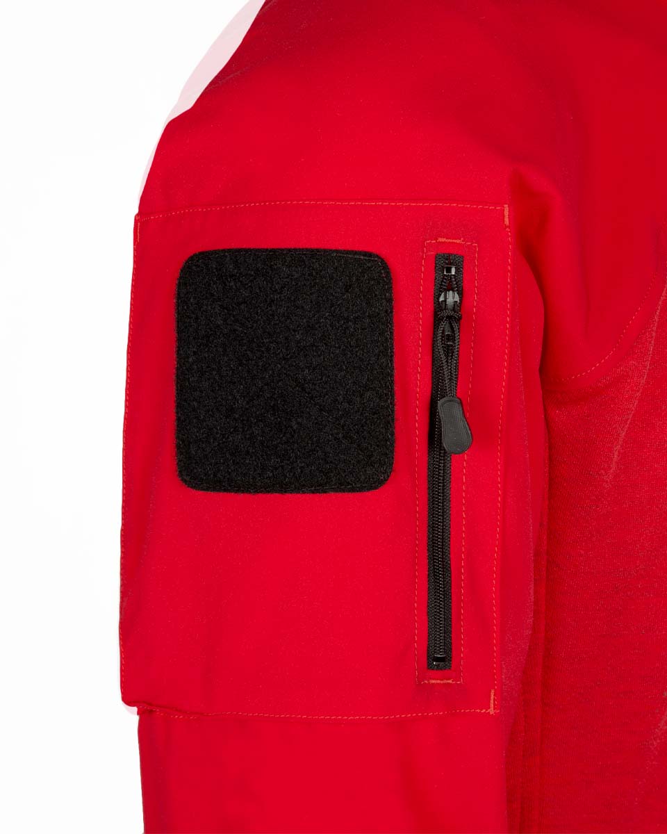 Action shirt in rescue red.