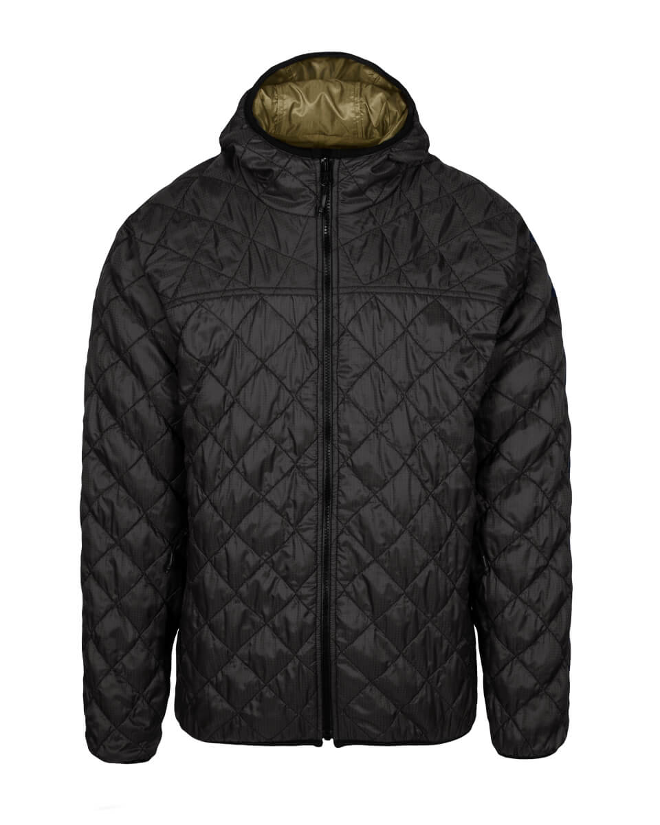 Care+Wear Mens Reversible Fleece Jacket, Black/Gray / S / No