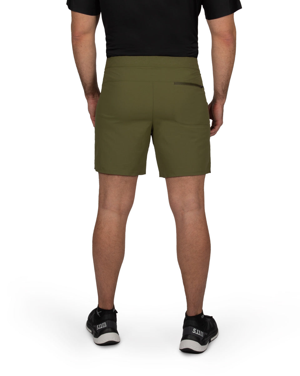 Male model wearing the TarnGood Short and SolarSwift Tech-T. 