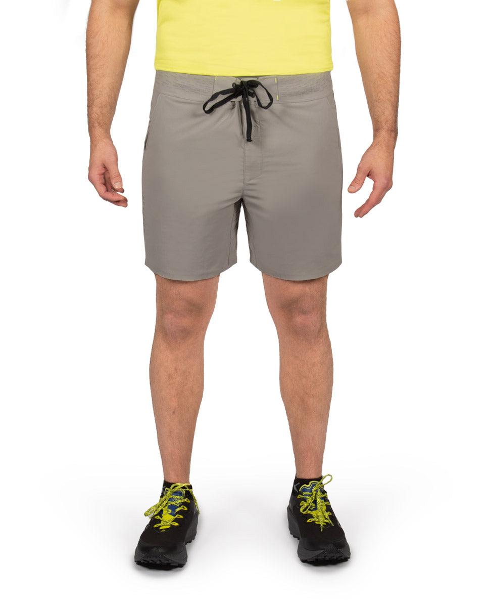 Male model wearing the TarnGood Short and SolarSwift Tech-T. 