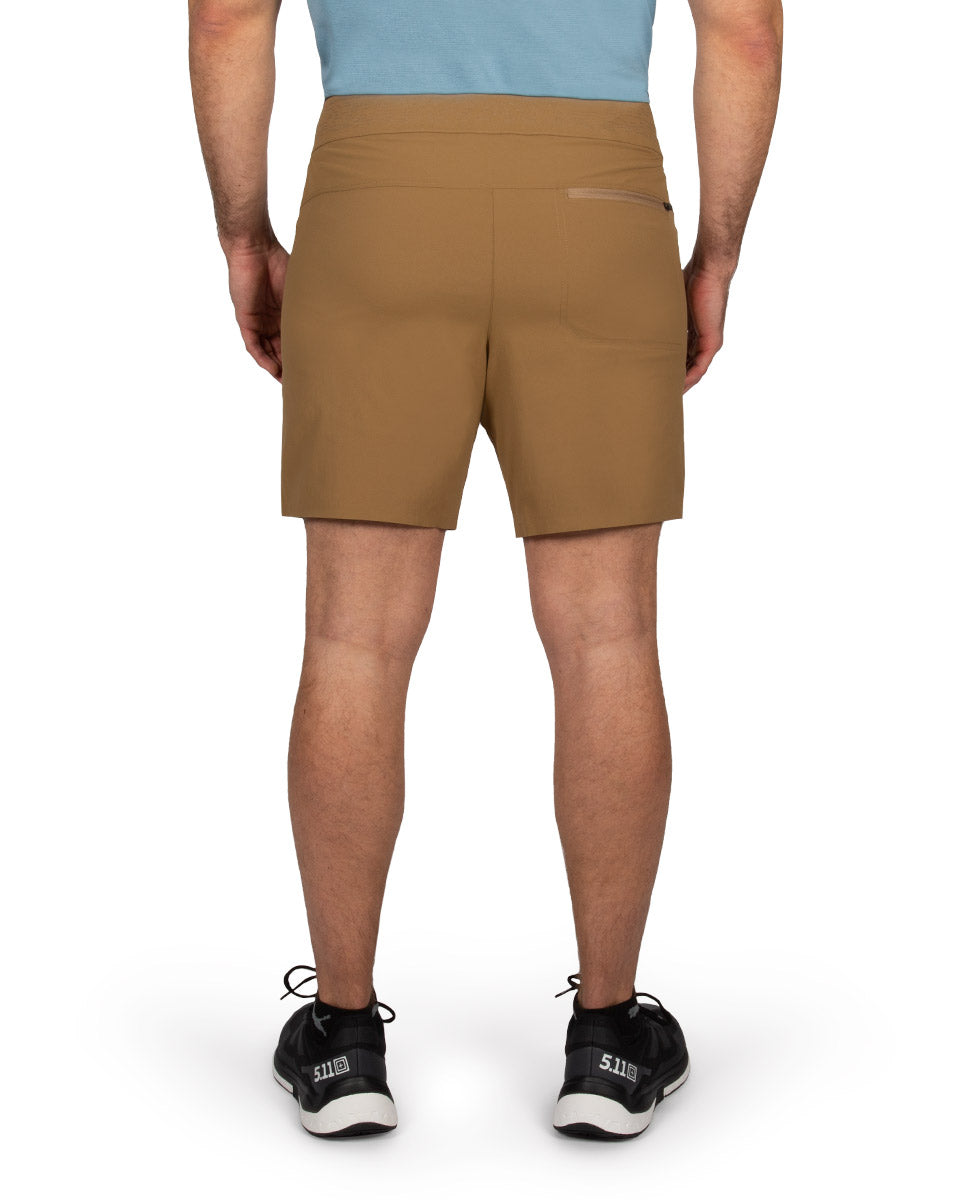 Male model wearing the TarnGood Short and SolarSwift Tech-T. 