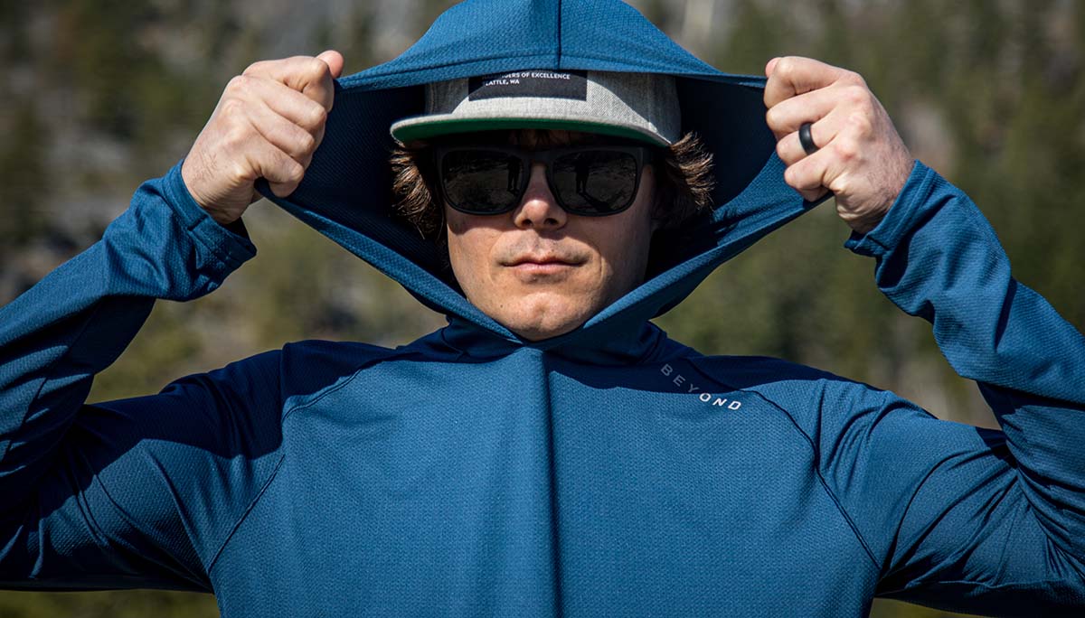 Men's Geo-T Hooded L.S. Shirt | Sun Shirt | Hiking Shirt | UPF 50