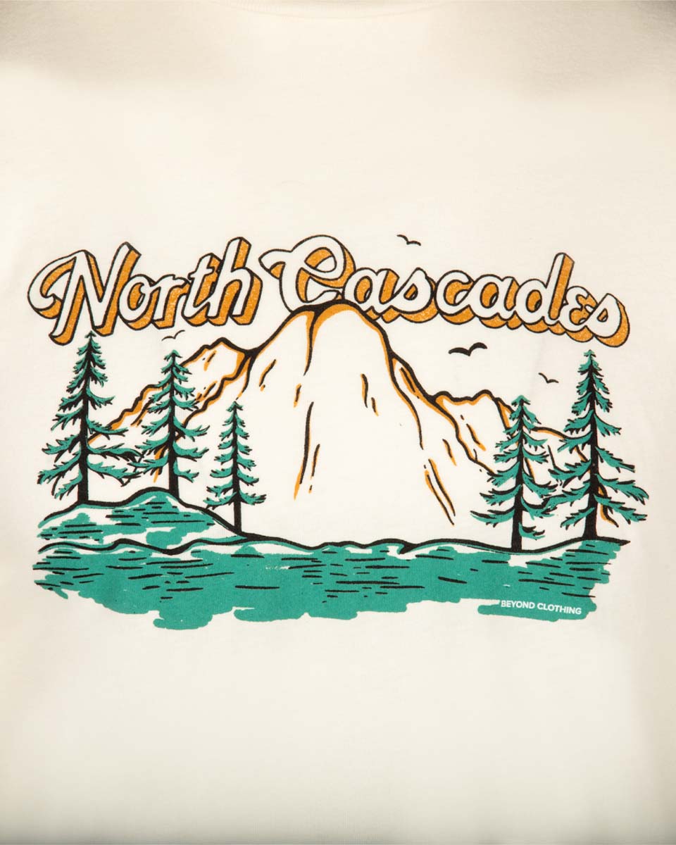North Cascades short sleeve shirt from Beyond Clothing. Merch shirts made to fit. 